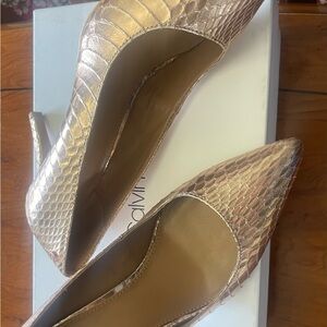 Calvin Klein Gold Textured Heels
